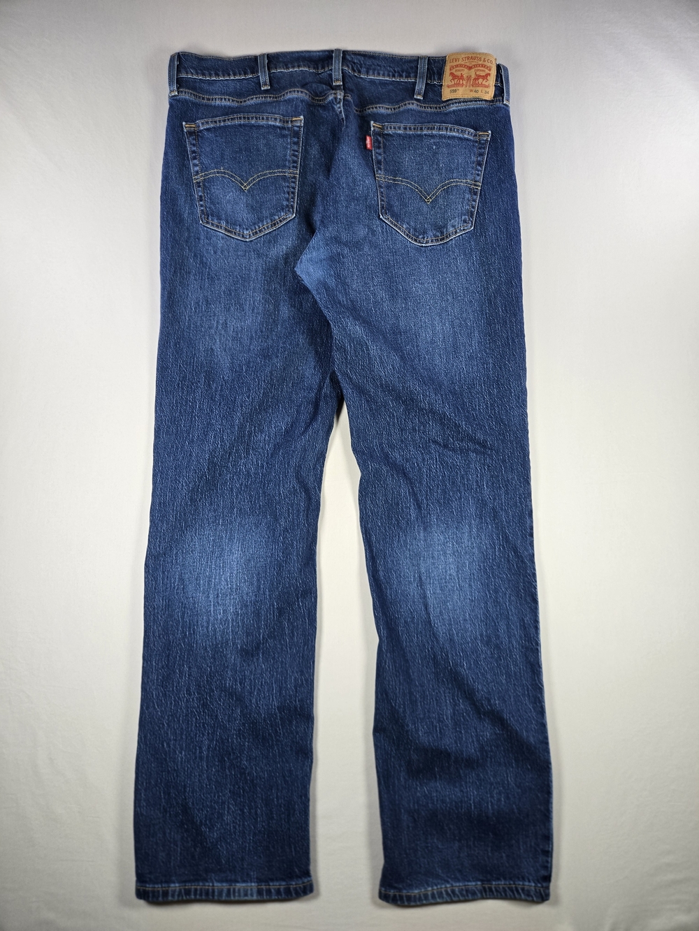 Levi's 559 Relaxed Straight Leg Jeans Blue Denim Men's Size 40x34 - Picture 4 of 10